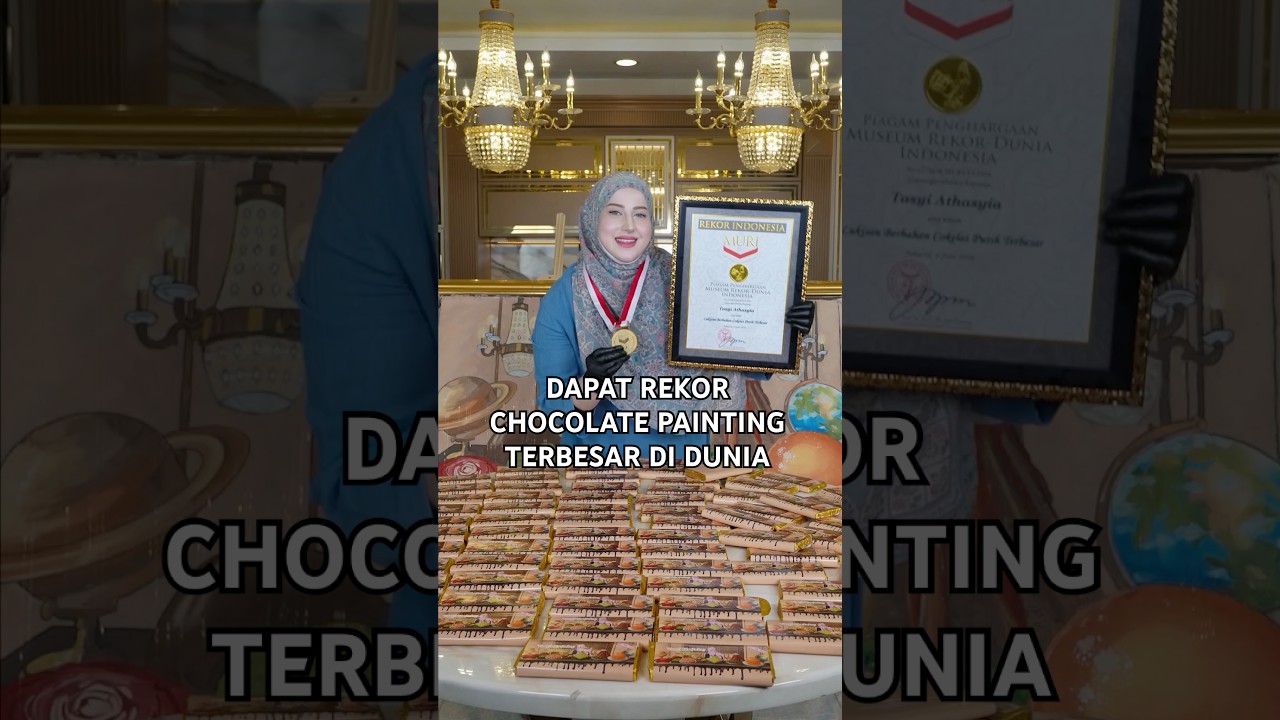 TASYI DAPAT REKOR BIKIN CHOCOLATE PAINTING TERBESAR DI DUNIA !! KITA BAGIKAN KE RATUSAN ORANG 🇮🇩