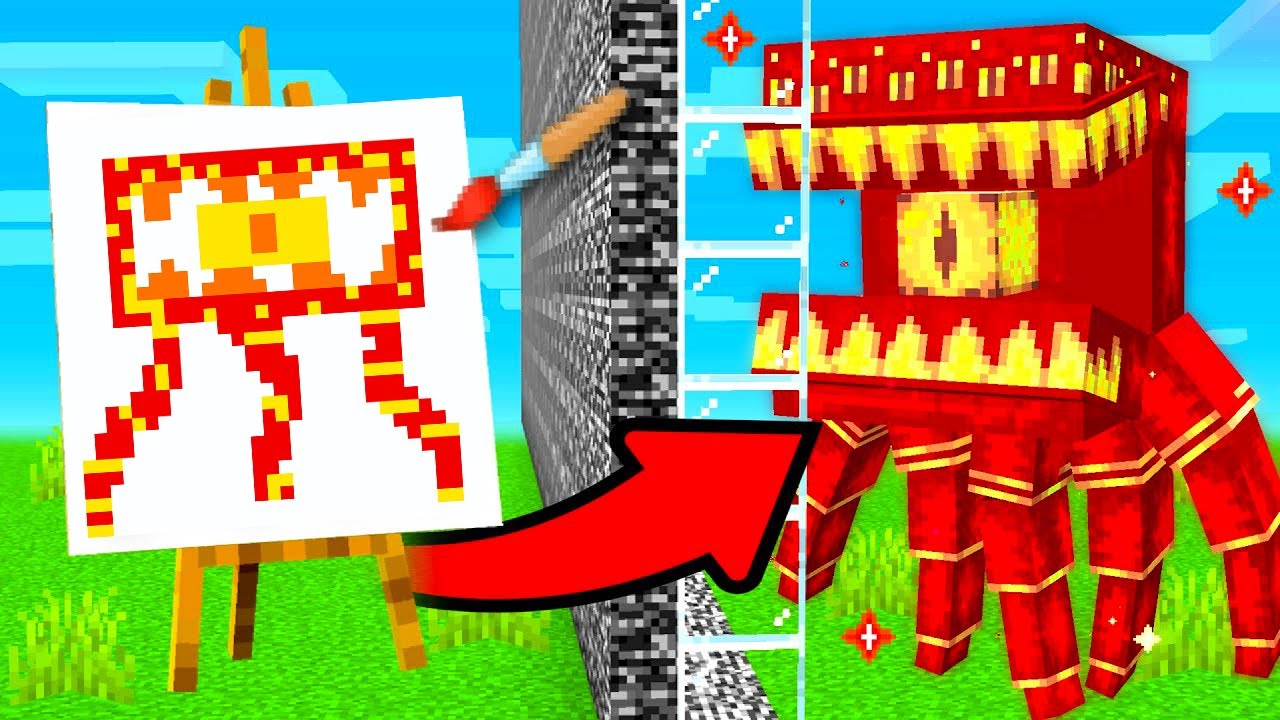 MOB BATTLE , But What i DRAW Comes To Life In Minecraft! - YouTube
