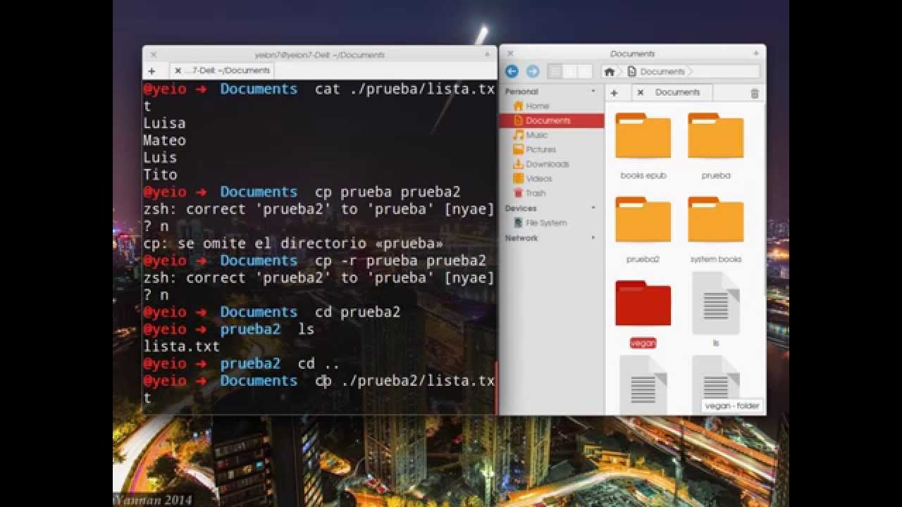 Uso del comando cp linux y mv linux - YouTube
