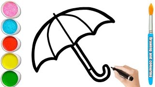 How to Draw Umbrella Step by Step For Beginners and kids how to Color in Umbrella #draw #umbrella