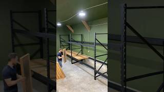 Installing Shelving in my Wood Shop #shorts #short #shortvideo #shortsvideo #woodworking