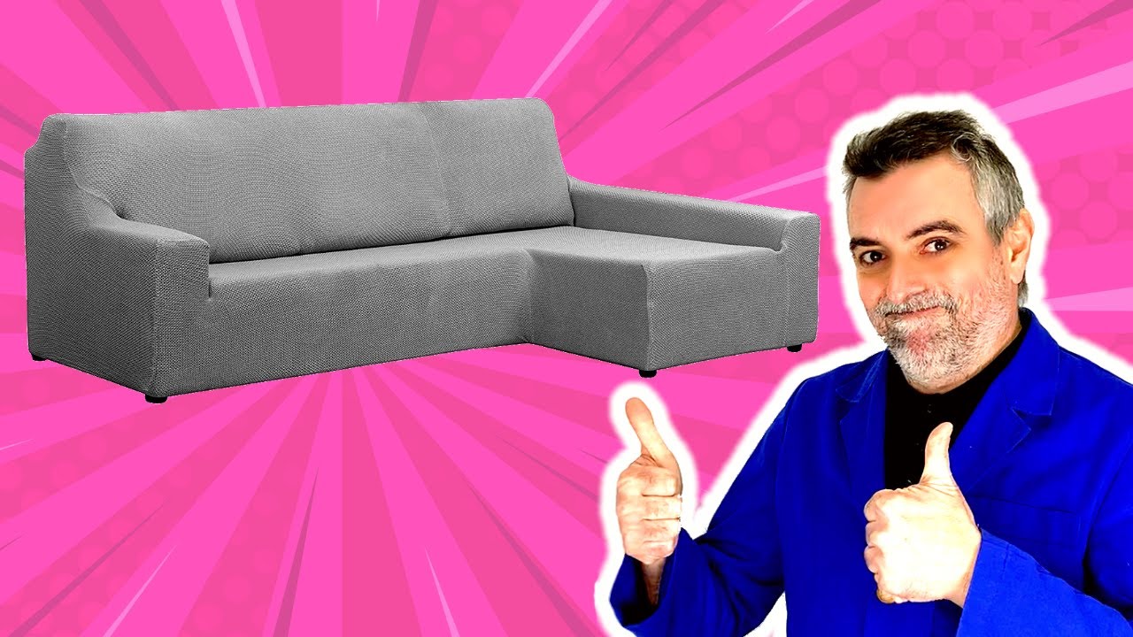 🛋️ Cómo colocar Funda ELÁSTICA para Sofá CHAISE LONGUE ▻ en MENOS de 3  minutos 