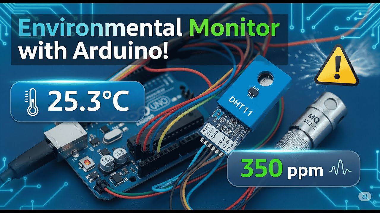 Arduino Environmental Monitoring System | DHT11 & Gas Sensor Project Tutorial