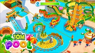 Talking Tom Pool Building Water Kingdom & Dragon Mountain At Once Part 2 |Talking Tom game