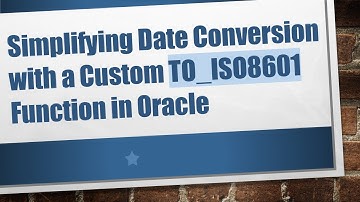 Simplifying Date Conversion with a Custom TO_ISO8601 Function in Oracle