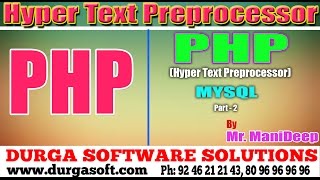 Web Devlopment|Php(Hyper Text Preprocessor)|MySQL Part - 2 by Manideep