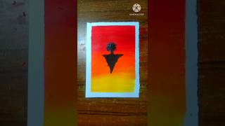 floating island sunset painting with acryliccolours#art#shorts #acrylicpainting#sunsetpainting