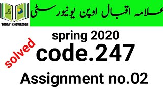 solved Assignment aiou code 247 spring 2020