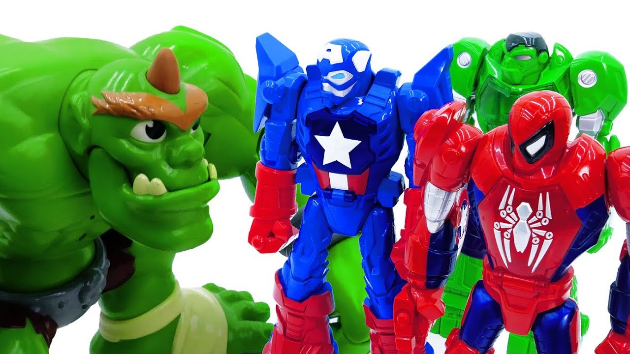 Power Rangers & Marvel Avengers Toys Pretend Play | GIANT vs Super Hero ironman old orchard beach