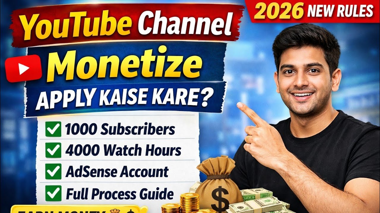 YouTube Channel Monetize Apply Kaise Kare 2026 | New Rules & Full ...