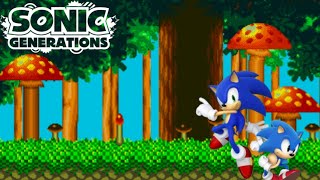 Playing Sonic Generations on Nintendo 3ds Mushroom hill zone Part 2