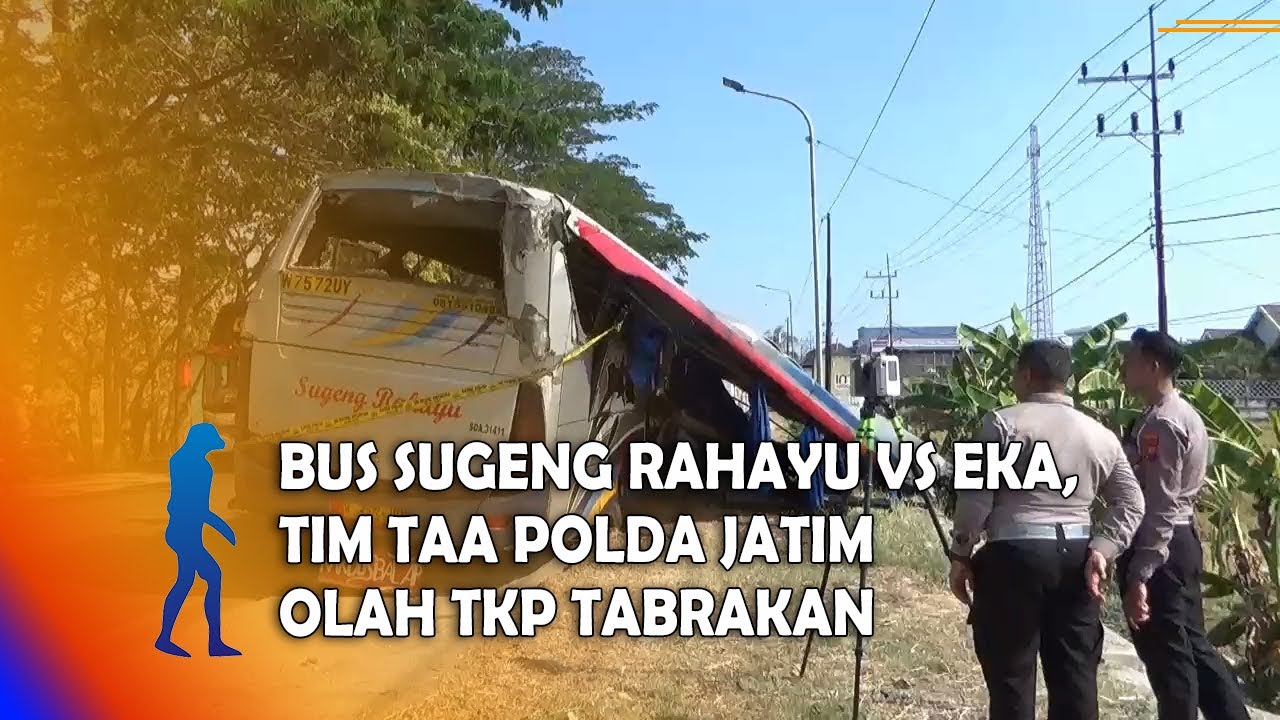 NGAWI - Bus Sugeng Rahayu Vs Eka, Tim TAA Polda Jatim Olah TKP Tabrakan