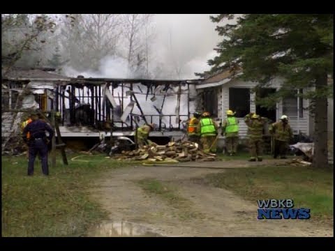 Fire Destroys Home in Alpena Township - YouTube