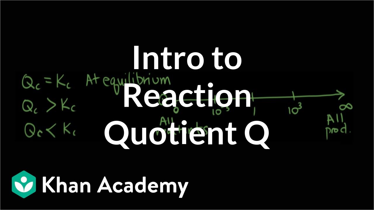 Introduction To Reaction Quotient Qc Video Khan Academy