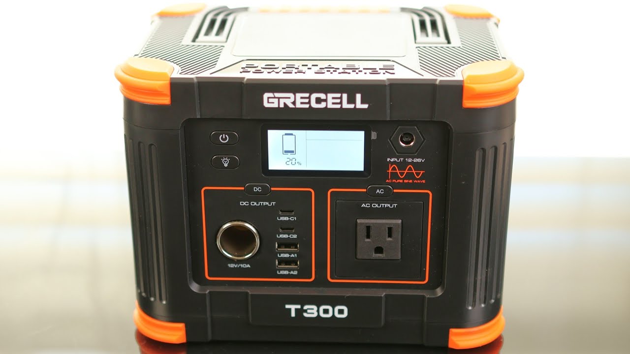 GRECELL Portable Power Station 300W, GRECELL 230.88Wh Solar