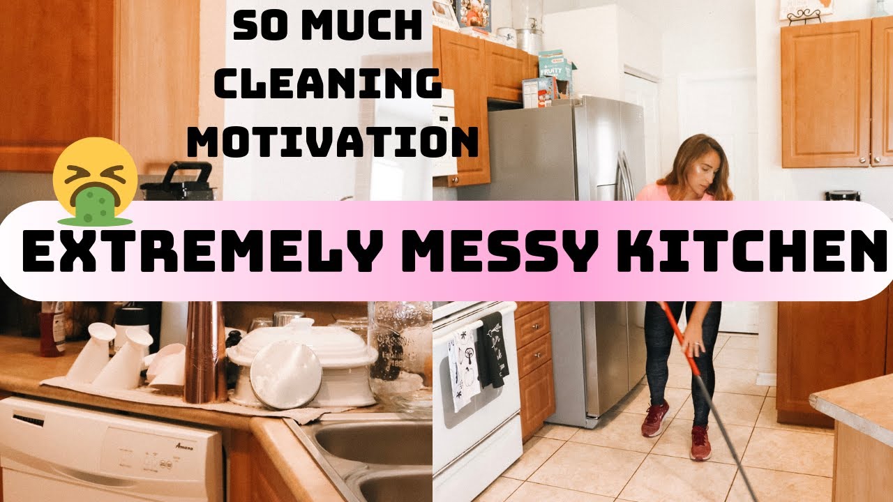 EXTREME CLEAN WITH ME // KITCHEN DEEP CLEAN, CLEANING MOTIVATION - YouTube