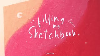 🖍 gradient sky crayon painting | filling my sketchbook #2