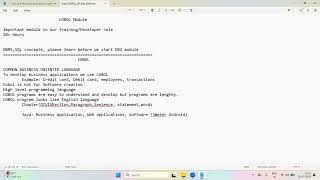 COBOL Day1 Training 28th July Session