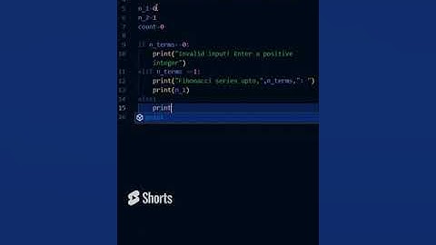 python program to print fibonacci series  python coding #shorts #coding  #ytshorts  #ytshorts #short