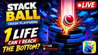 🔴 1 LIFE CHALLENGE 😱 | Can I Reach the Bottom | Stack Ball LIVE #shortsfeed #shortlive