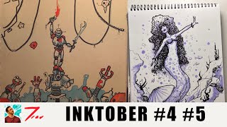 Inktober 4 Scallop and 5 Flame