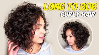 Long to Bob for Curly Hair | Professional Layered Bob Cutting Techniques (Step-by-Step) DIY Trend
