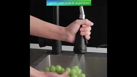 [4 Water Mode] Pull Down Faucet with Magnetic Docking (Stream, Spray, Mist and Sweep / Blade Spray)