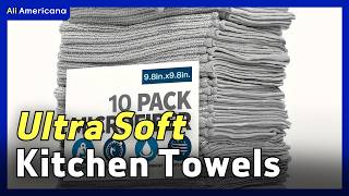 Kitchen Towel, Ultra-fine Fiber Light Gray Cleaning Cloth Set, Absorbent, Soft And Stain-removing screenshot 4