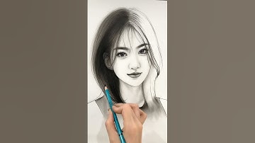 Drawing a beautiful girl hair with charcoal pencil in just 3 sec challenged #drawing #art #shorts