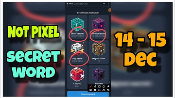 Not Pixel Secret Word 14 - 15 December | Today Not Pixel Secret Word |Not pixel Daily Combo | AGP #5