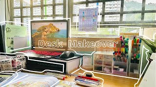 desk makeover 🍀 | aesthetic desk organization, stationary haul 🌸
