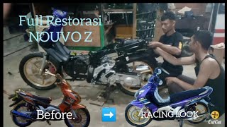 RESTORASI FULL YAMAHA NOUVO Z, KONSEP SIMPLE RACING THAILOOK  #nouvoz #yamahanouvo