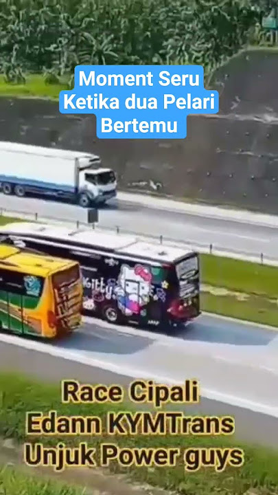 Moment Seru‼️Dua Bus Pelari balapan di KM 182 Tol Cipali #busluragung #kymtrans #balapanbus