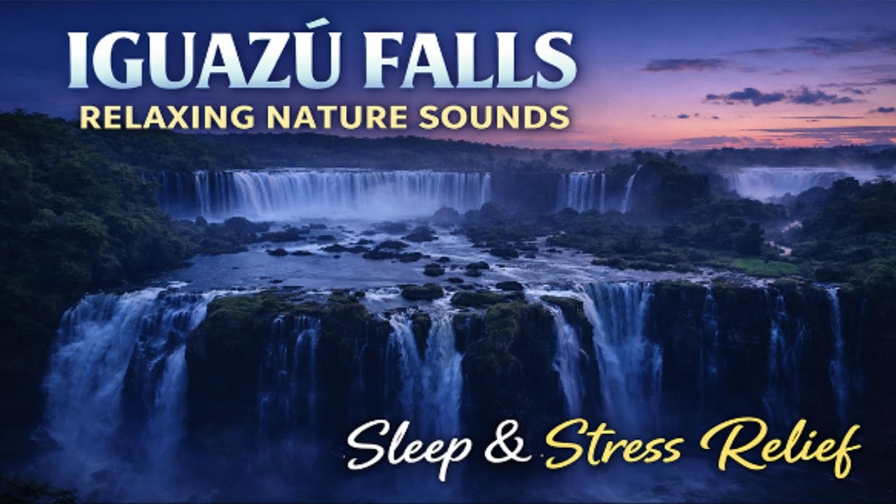Deep Sleep with Iguazu Falls 🌌 Natural Waterfall White Noise 