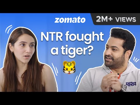 RRR Hero NTR Makes Sahiba Bali Try His Favourite Local Food | Andhra & Hyderabadi Feast | Zomato