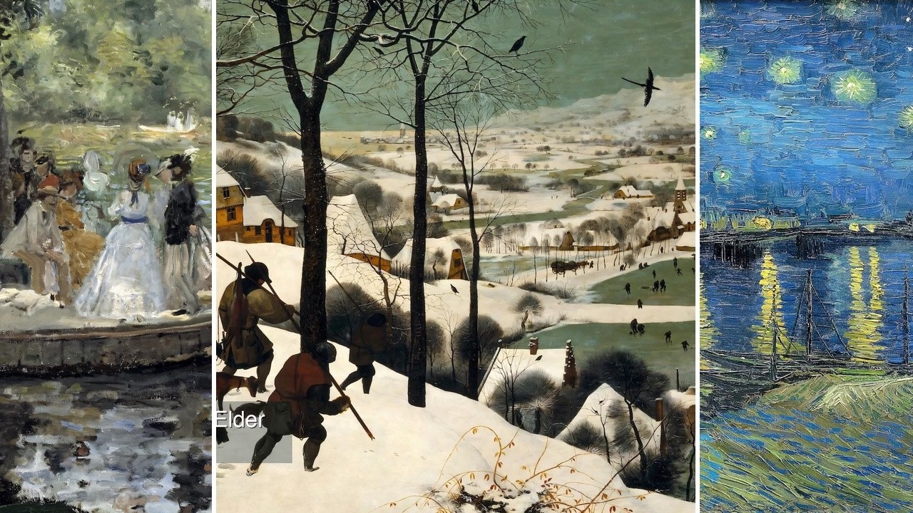 Masterpieces TV — Silent Art Gallery · August 18 Night | The Hunters in the Snow… & others