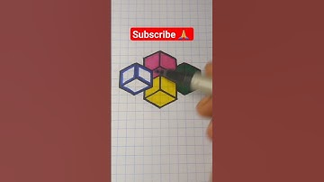3D Trick art on graph paper | cool 3d cube drawing #shortsvideo #artist #shorts #viralvideo #satisfy
