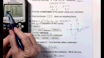 A2 Topic 6-3 Solving Quadratic Equations on the Calculator TI84  (8.55min)