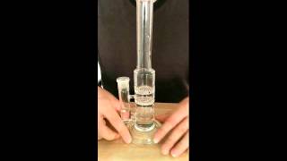 hand made three layer honeycomb glass bong with 3 honey comb percolators