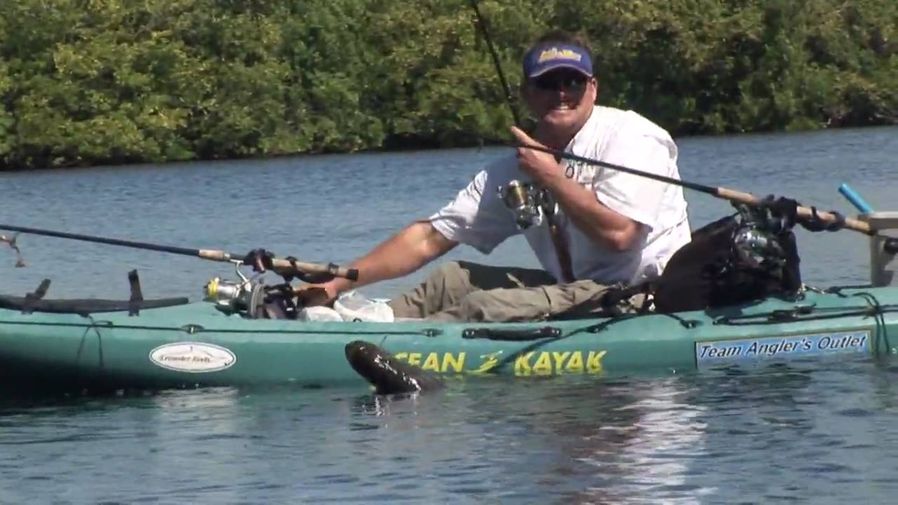 florida fishing couple Ocean Kayak Caper Huge Snook Chew On This