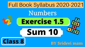 TN class 8 maths chapter 1 Numbers exercise 1.5 sum 10 8th std full book new syllabus 8th std maths