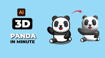 HOW TO MAKE 3D CUTE PANDA IN MINUTE IN ADOBE ILLUSTRATOR