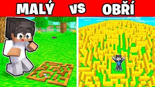 NEJMENŠÍ vs NEJVĚTŠÍ BLUDIŠTĚ v Minecraftu!