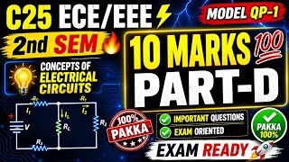 🔥 Diploma C25 Concepts of Electrical Circuits Model Question Paper-1 Part-D10 questions with answers