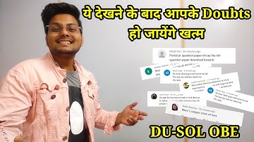 This video will end your doubts | DU-SOL OBE DOUBTS | YSC ACADEMY
