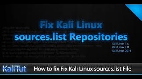 Kali မှာ Latest Sources List ဖြည့်သွင်းခြင်း (For Beginners)