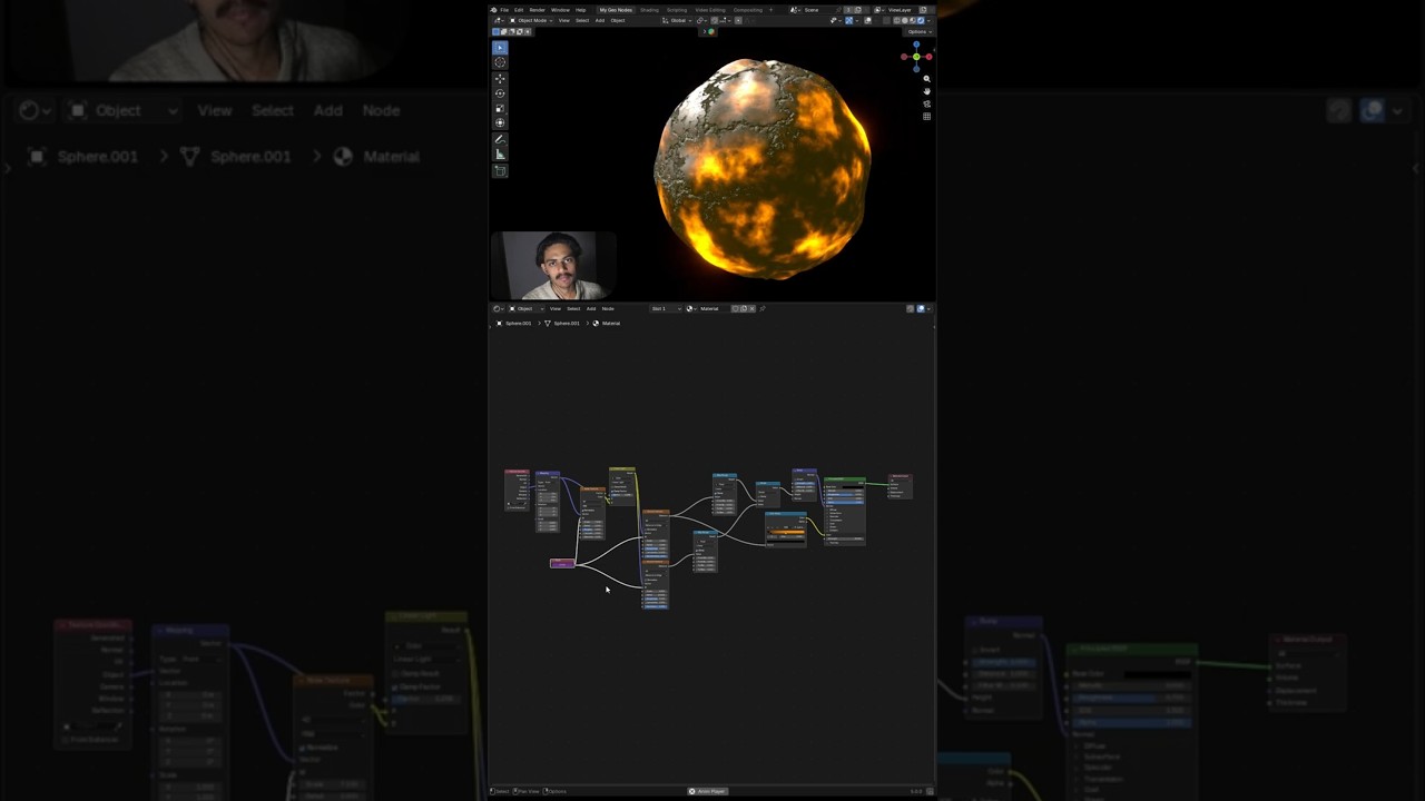 Lava Planet Effect in Blender | Procedural Shader Animation | Day 31 