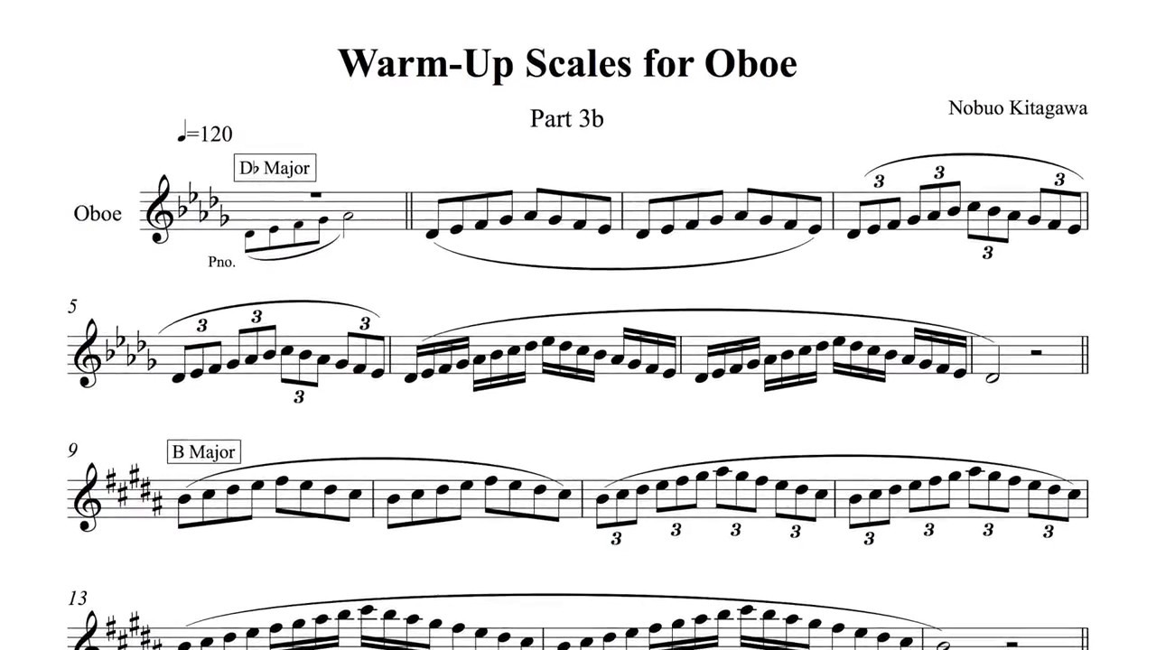 WarmUp Scales for OboePart 3b (120) オーボエの為のウォームアップ・スケール練習曲 Part 3b