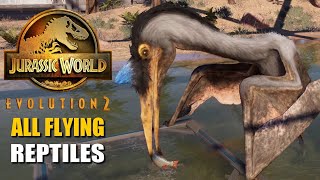 All Flying Reptiles Eating Fish - Jurassic World Evolution 2 (4K 60FPS)
