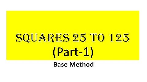 Square Calculation 25 to 125 (Part - 1). #knowledgeunits